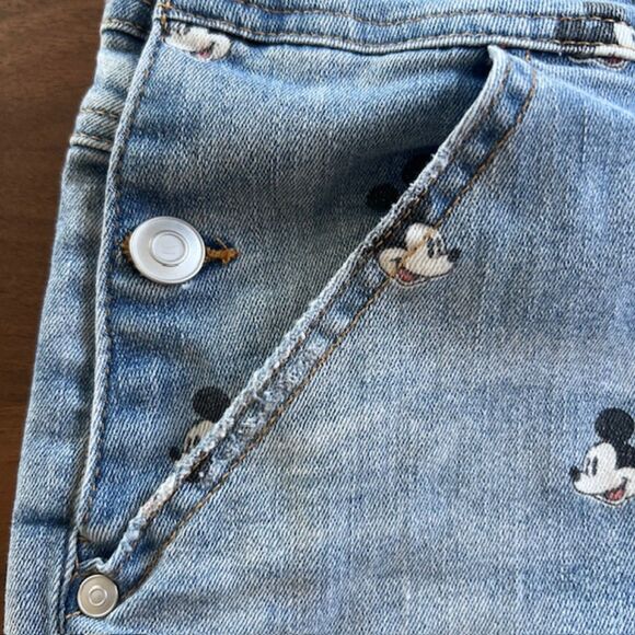 Mickey Mouse Disney Distressed Denim Short Overalls Size M - Picture 5 of 5